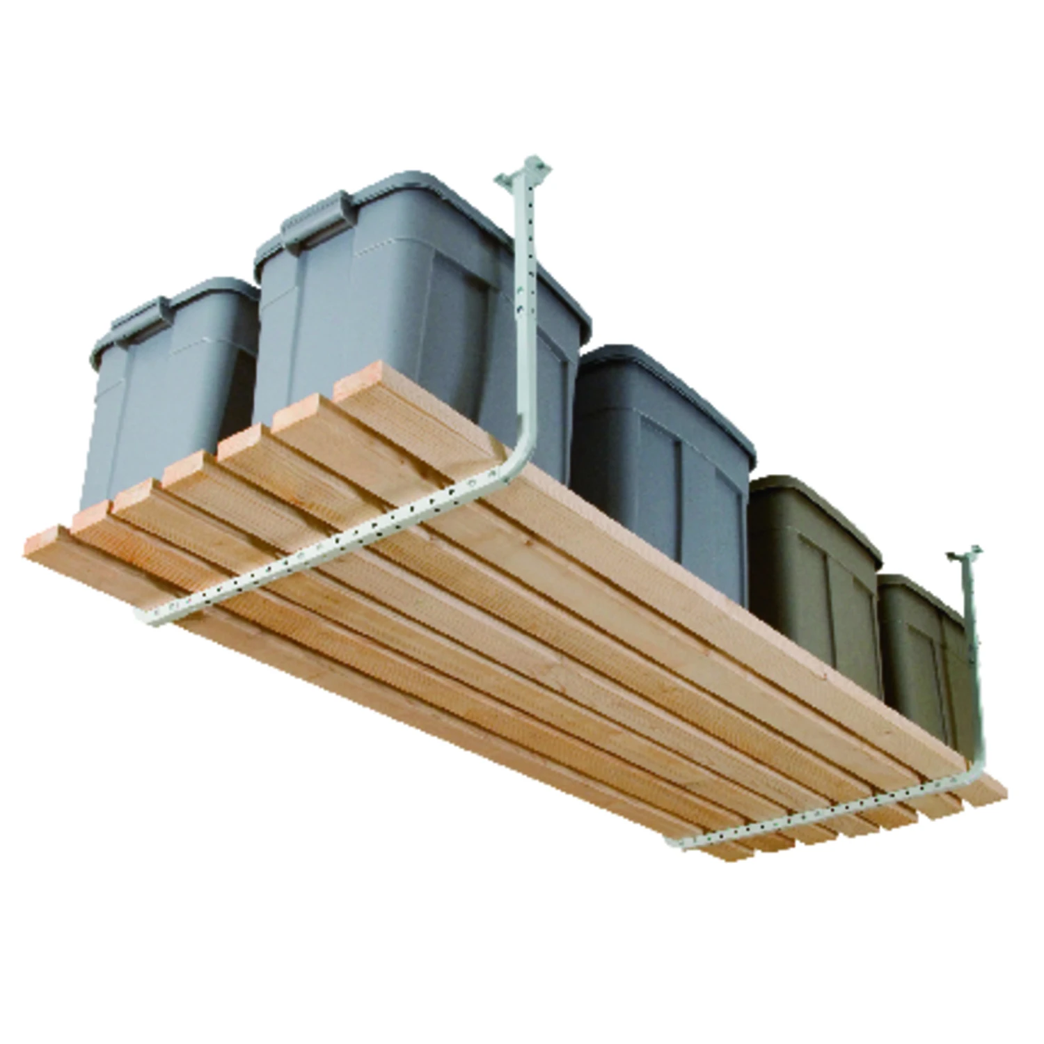 33 In. W X 34 In. D Adjustable White Steel Ceiling Storage Rack