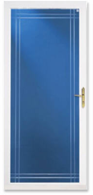 Classic Full View Storm Door, Bevel Glass, White Aluminum & Brass Handles, 36 X 81-in.