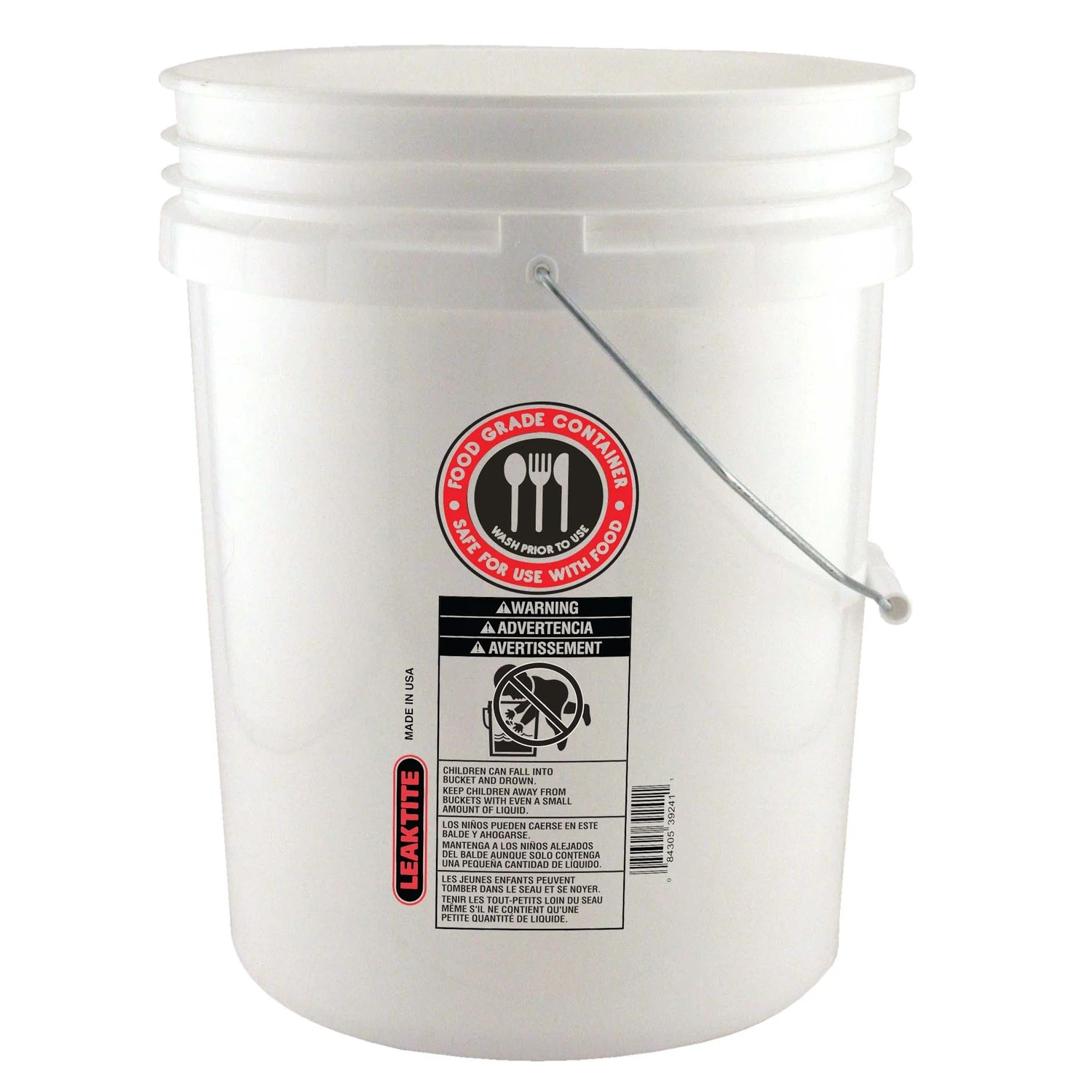 5 gal. 70mil Food Safe Bucket White
