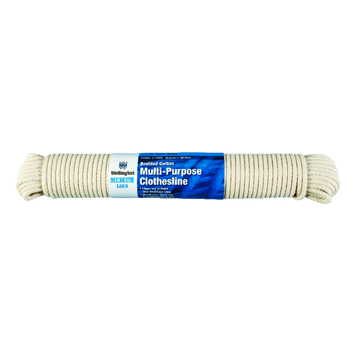7/32 In. Diameter X 100 Ft. Length Natural Braided Cotton Clothesline Rope
