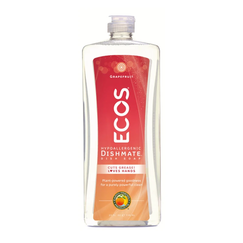 Ecos 9722/6 Dishwashing Liquid, 25 oz, Gel, Grape, Clear/Light Yellow