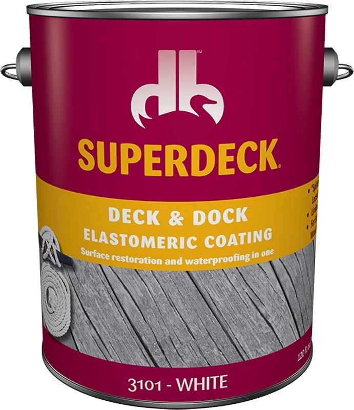 Gloss White Deck & Dock Coating 1 Gallon - Elastomeric, Skid Resistant