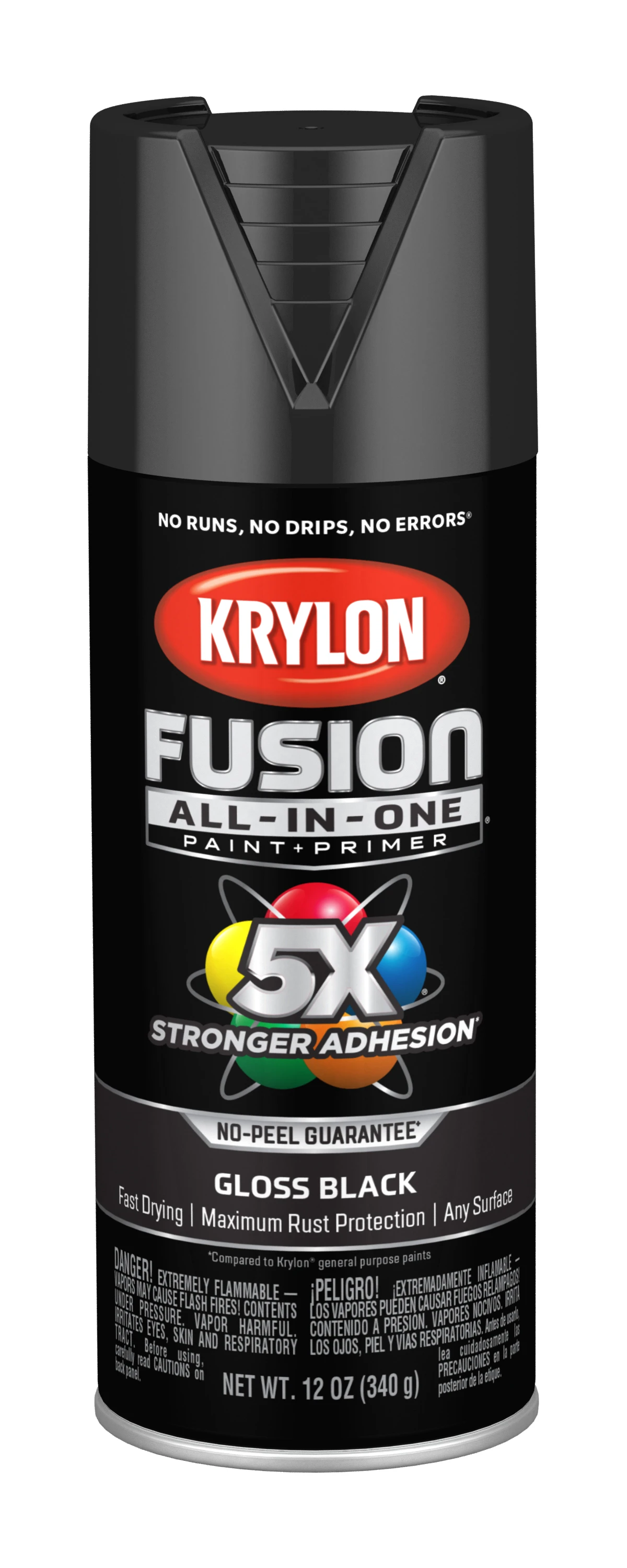 Fusion Gloss Black Spray Paint, 12 Oz. Can For Plastic Surfaces