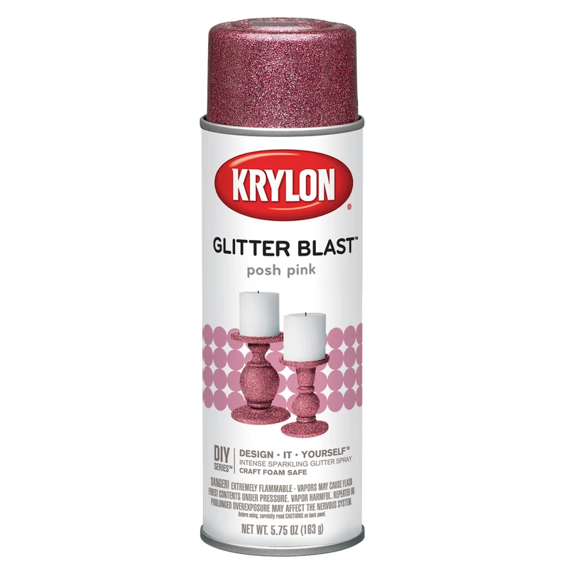 Glitter Blast Posh Pink Spray Paint 5.75 Oz - Indoor & Outdoor Use