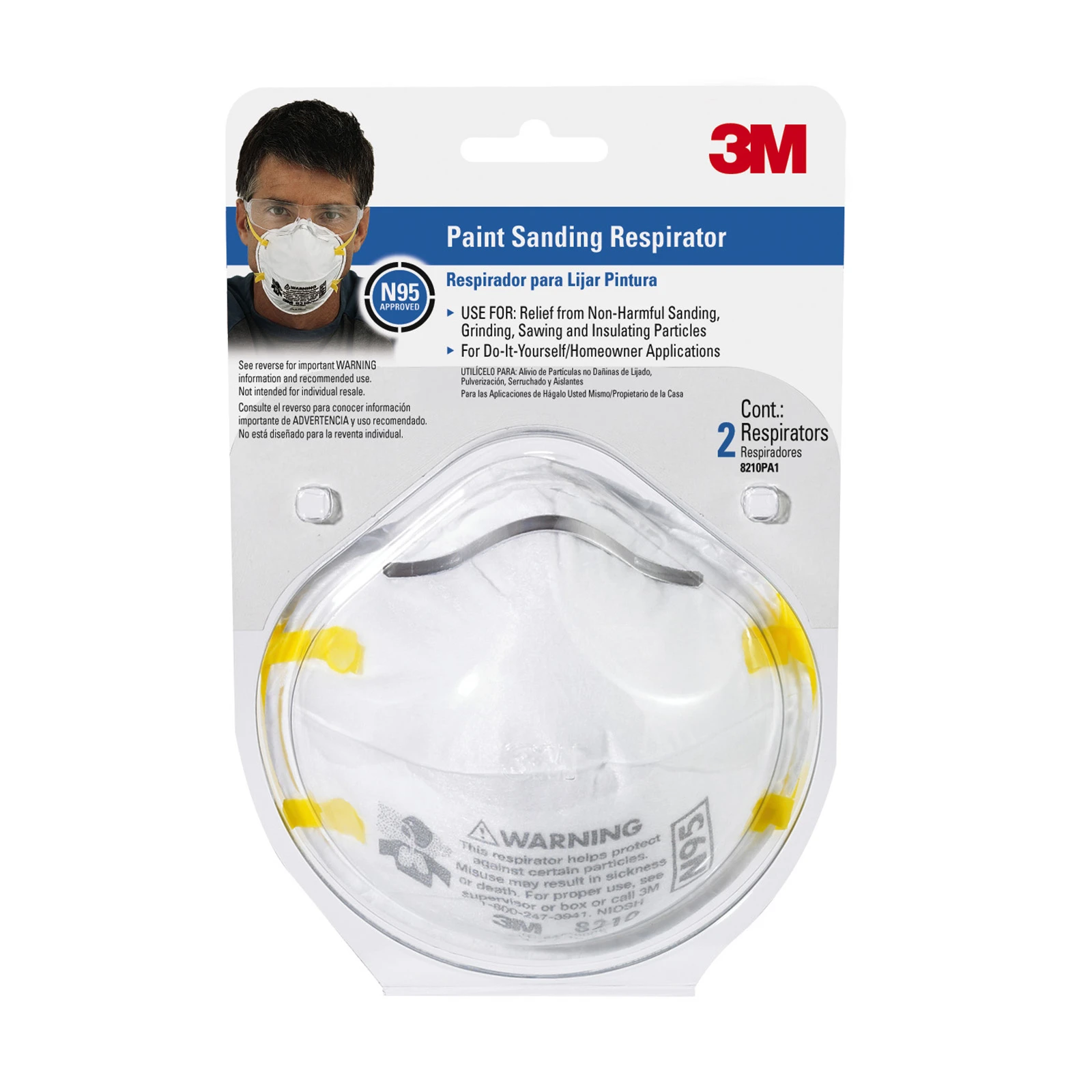 3M Respirator for Woodworking and Sanding and Fiberglass, 2 respirators - 3M COMPANY
