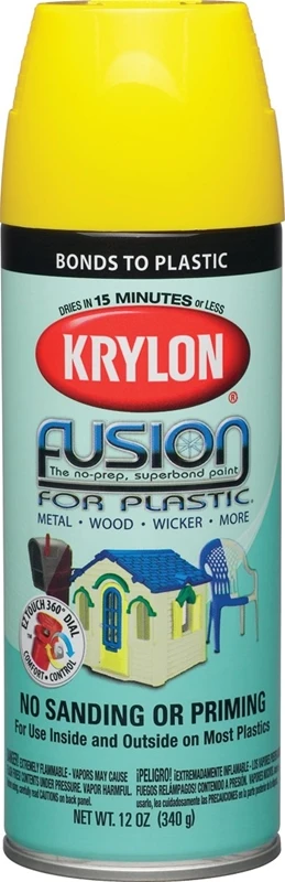 Fusion Spray Paint For Plastic, Gloss Sunbeam Yellow, 12 Oz. Can