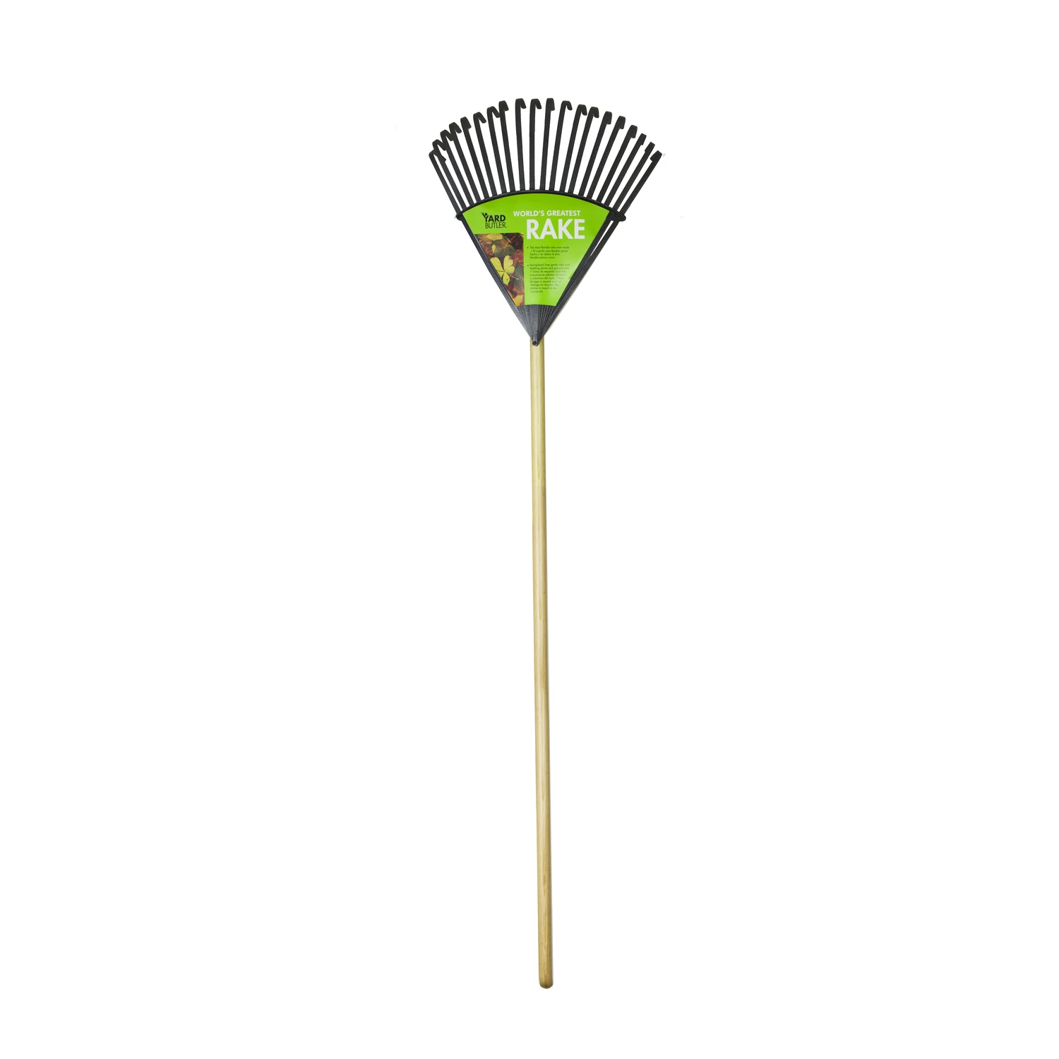 62 In. Steel Fan Rake With 20 Tines And Wooden Handle