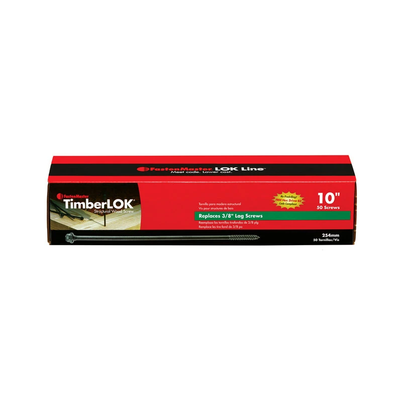 10 In. Hex Washer Structure Screws, Epoxy Coated, 50 Pk