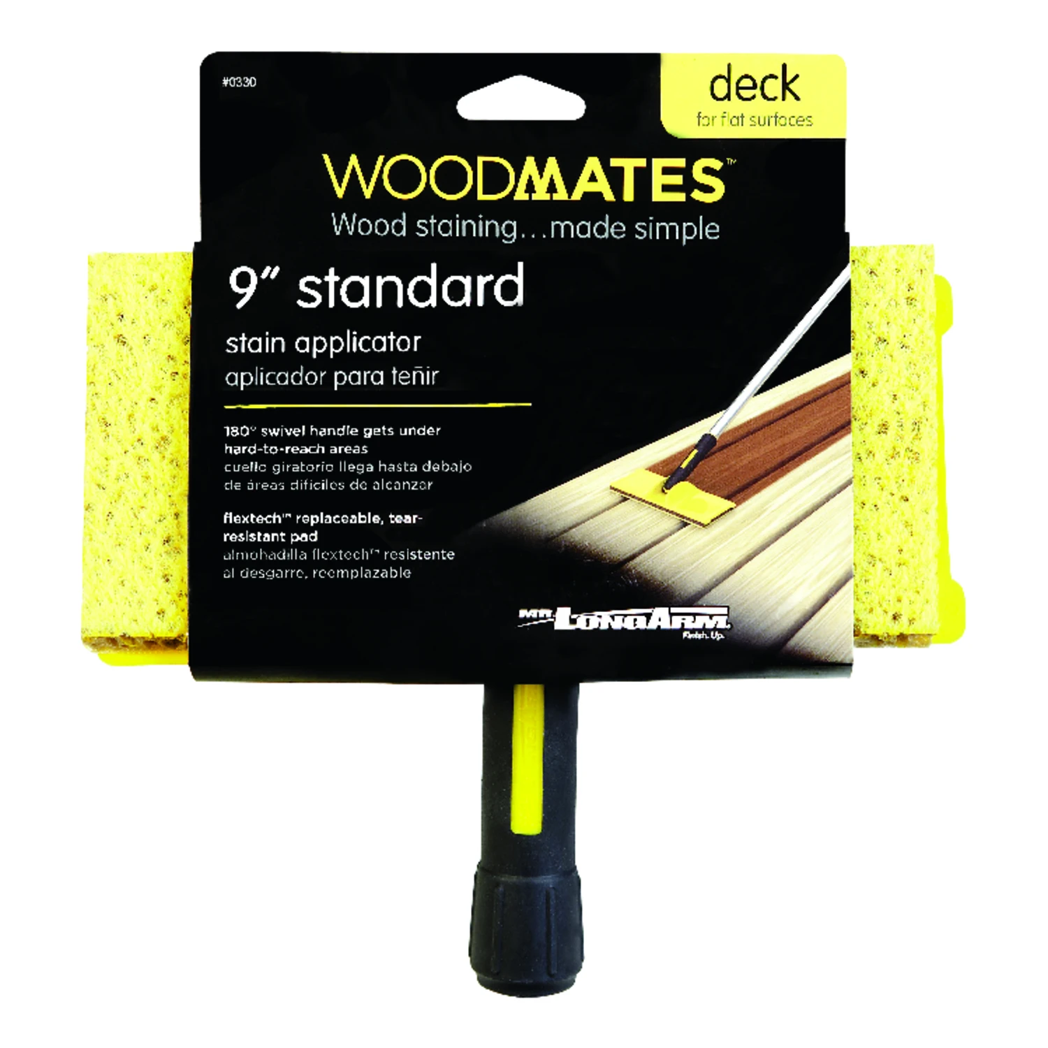 9 In. Refill Wood Stain Pad For Decks - Flextech Foam Applicator