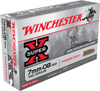Winchester Super-x 7mm-08 Remington Rifle Ammo - 140 Grain Power-point - 20 Rounds