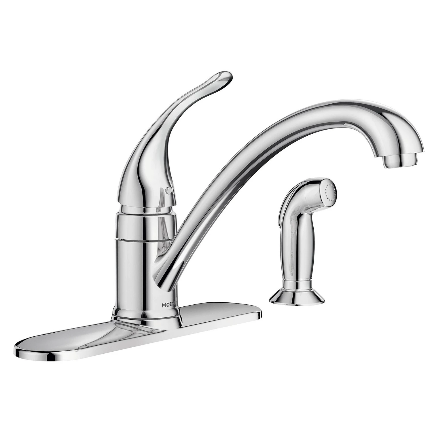 Torrance One Handle Chrome Kitchen Faucet With Side Sprayer And Supply Lines