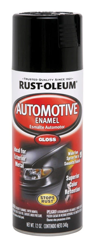 Automotive Enamel Spray Paint, 12 Oz., Gloss Black, Model 252462