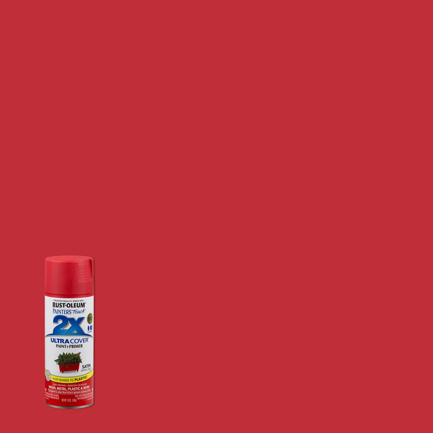 Painter's Touch 2x Ultra Cover Satin Apple Red Spray Paint 12 Oz
