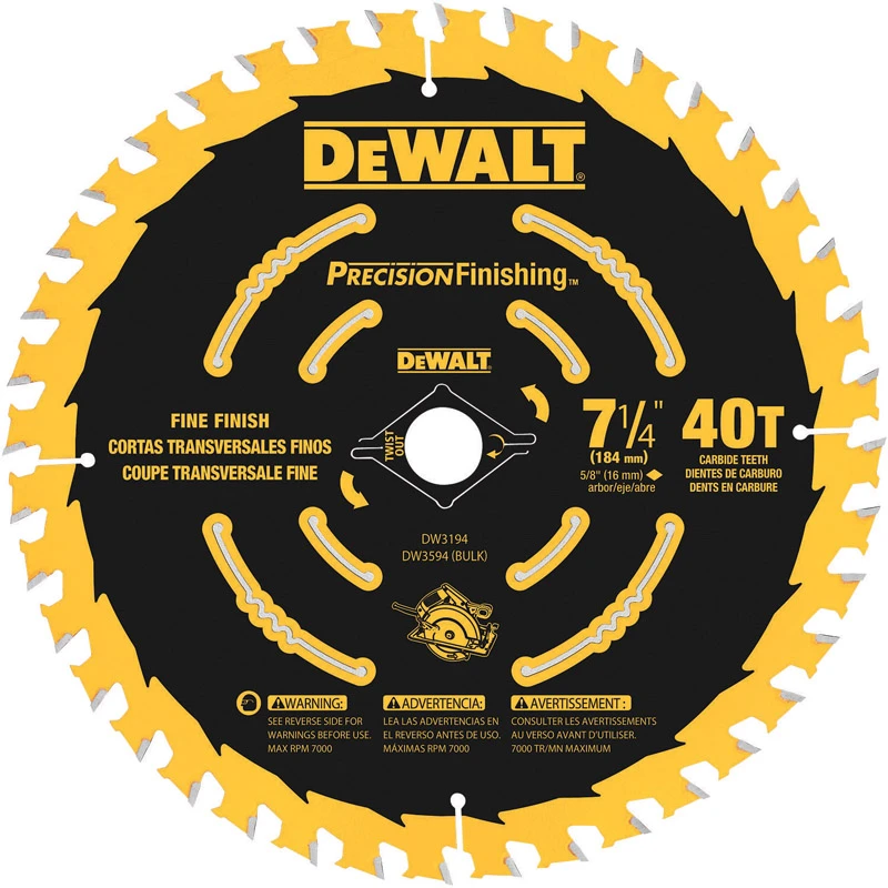 7.25-inch Precision Framing Saw Blade, 40 Teeth, 5/8-inch Arbor