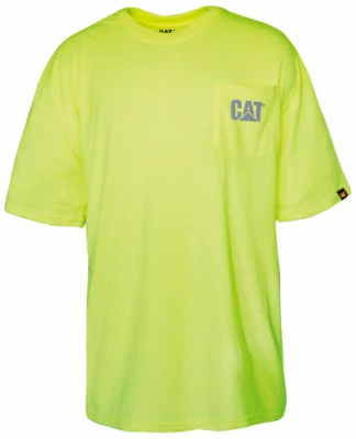Hi-vis Trademark Pocket T-shirt, Medium, Yellow, Moisture Management