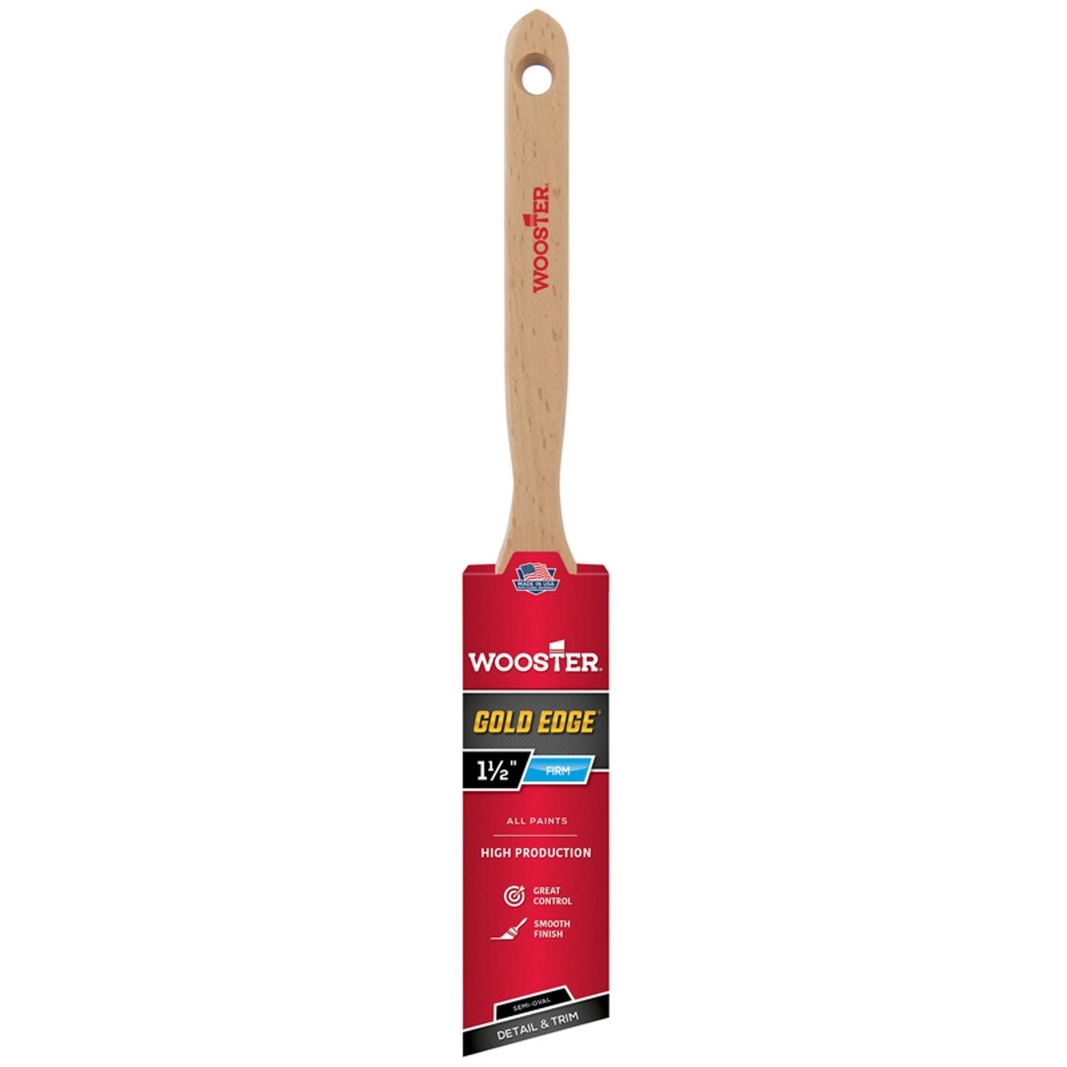 Gold Edge 1-1/2 In. Firm Semi-oval Angle Paint Brush - Model 5236-1 1/2