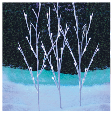 Christmas Light Stake Set, Battery-Operated, White Twinkling LED, 3-Pc.