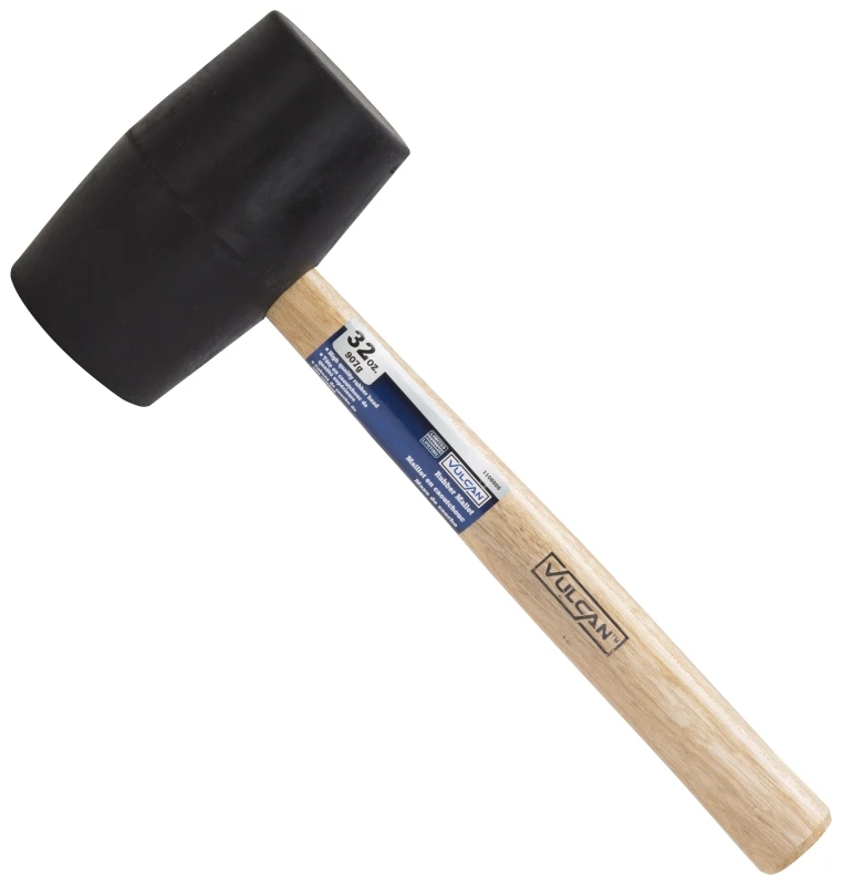 Jlo-034 Rubber Mallet, 32 Oz Head, Hardwood Handle, 13-1/4 In Overall Length