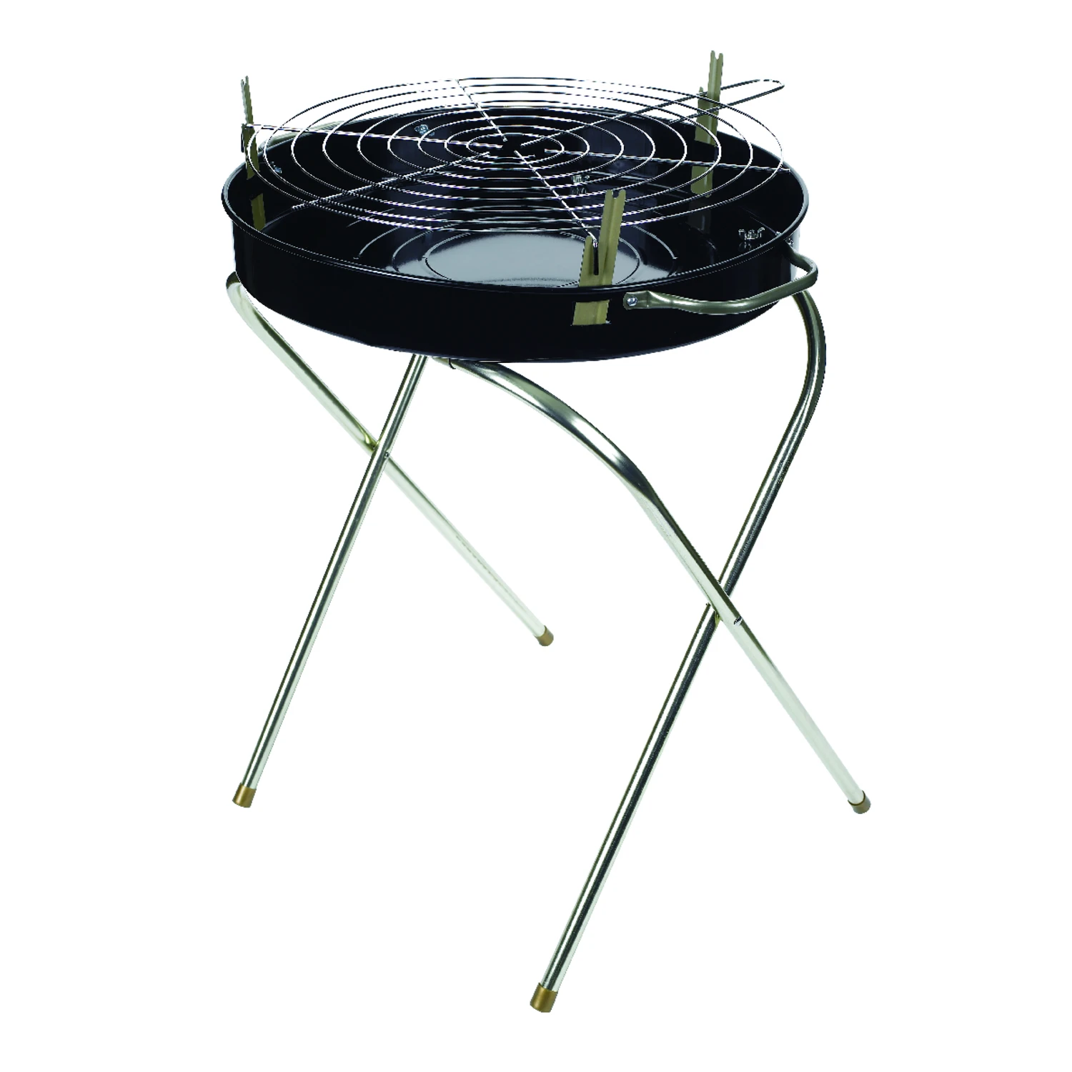 18 In. Dia. Black Folding Charcoal Grill With Adjustable Cooking Grid