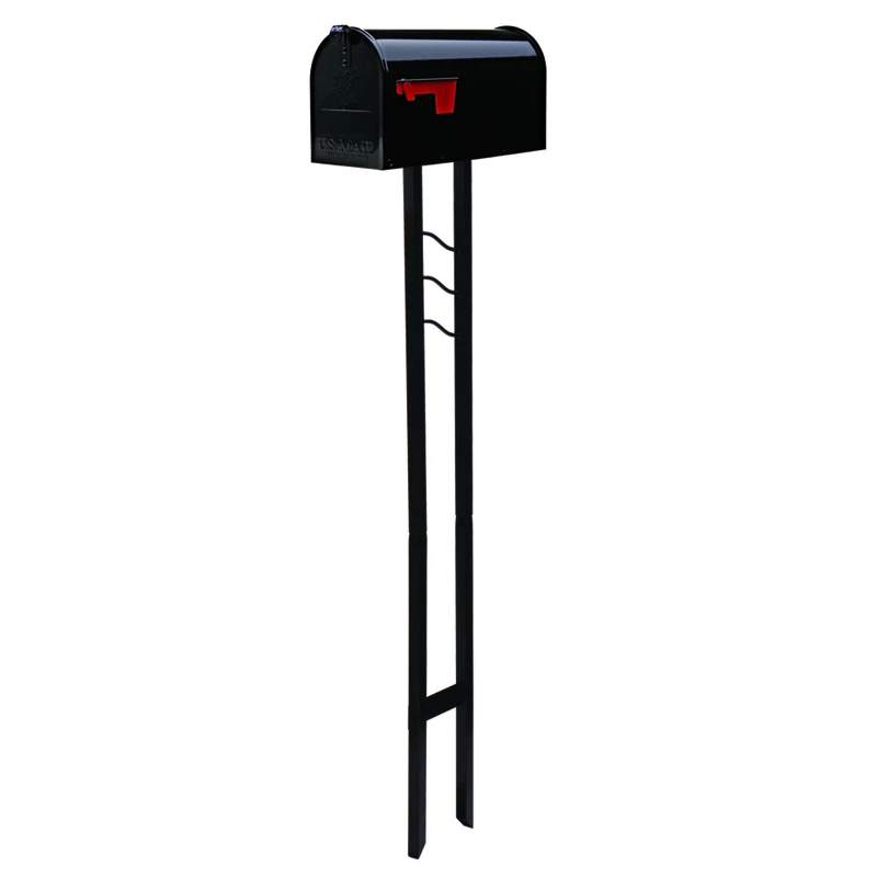Mailbox-to-go Classic Galvanized Steel Post Mount Black Mailbox Mc11kitbam