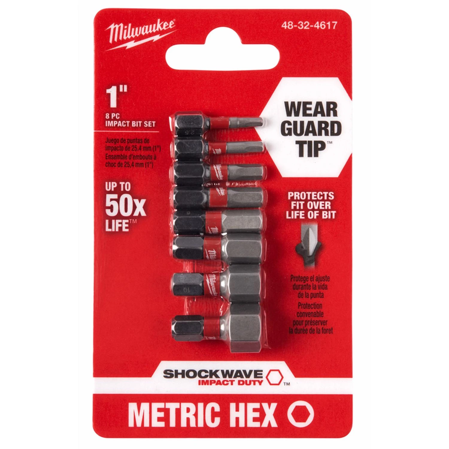 MW HEX BIT SET MET 1" 8P