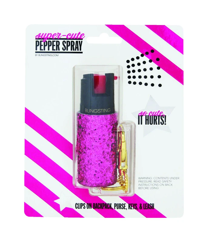 Super-cute Pink Plastic Pepper Spray With Keychain Clip - Model Scp Pnkg