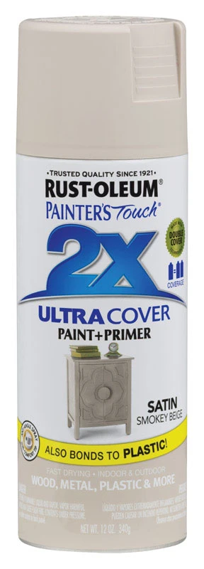 Painter's Touch 2x Ultra Cover Satin Smokey Beige Spray Paint 12 Oz