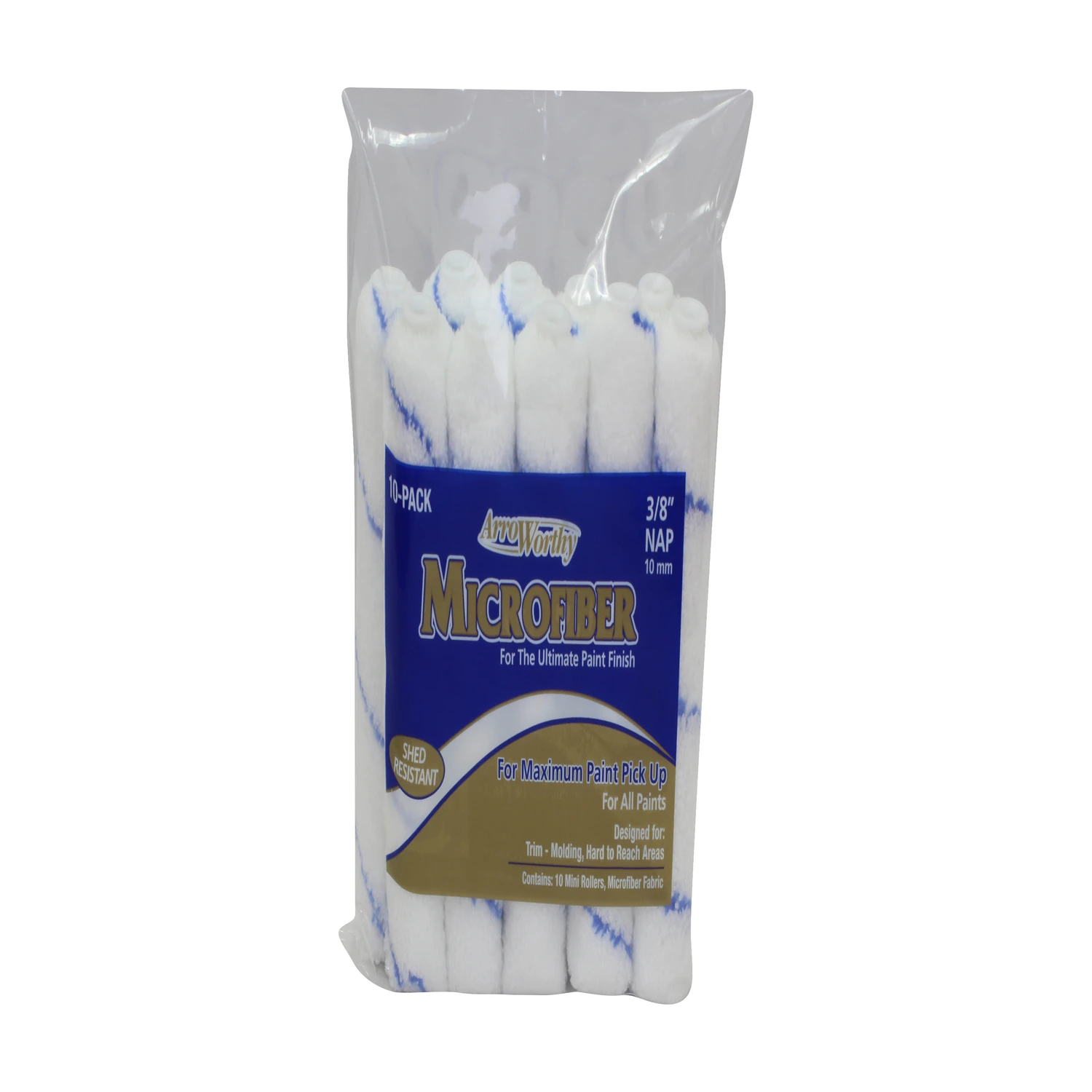 Arroworthy Microfiber 3/8 in. x 4 in. W Mini Paint Roller Cover 10 pk