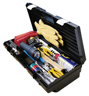 Slim Line Tool Box, Black, 19-inch Multi-purpose Storage Solution