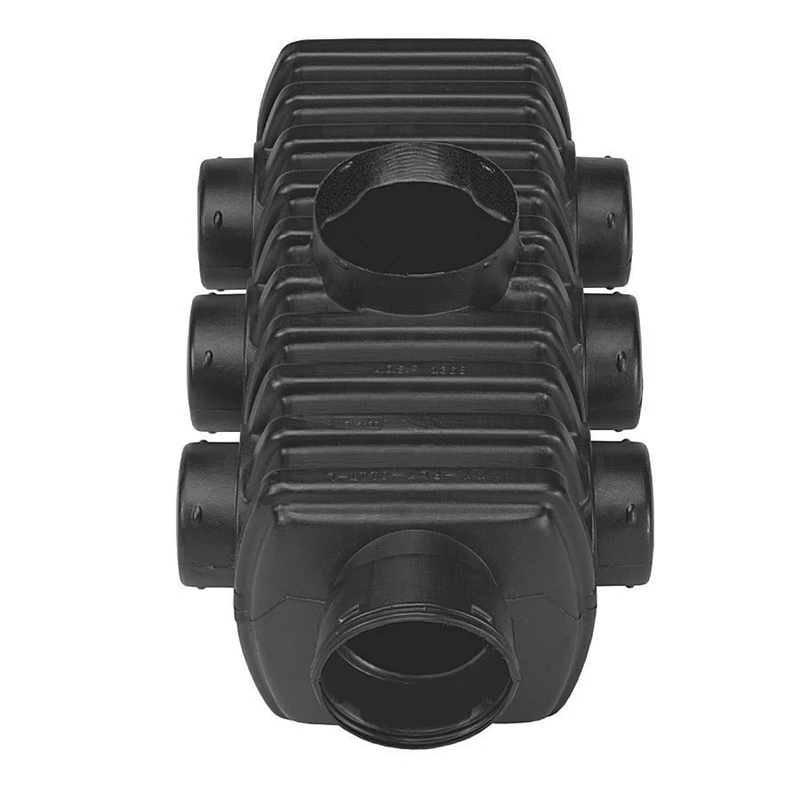 6-gang Round Plastic Distribution Box, 11 In., Black