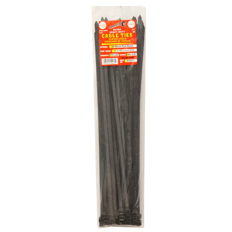 Tool City 17 in. L Black Cable Tie 50 pk