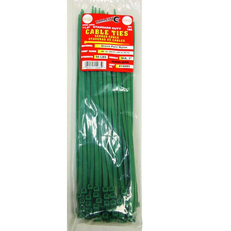 Tool City 11.8 in. L Green Cable Tie 100 pk