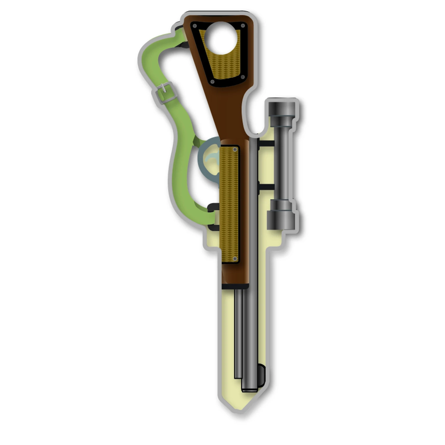Rifle Design Decorative House Key Blank For Kwikset Kw11 And Schlage Sc1