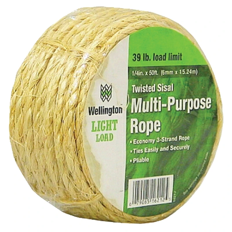 1/4 In. Diameter X 50 Ft. Length Natural Twisted Sisal Rope