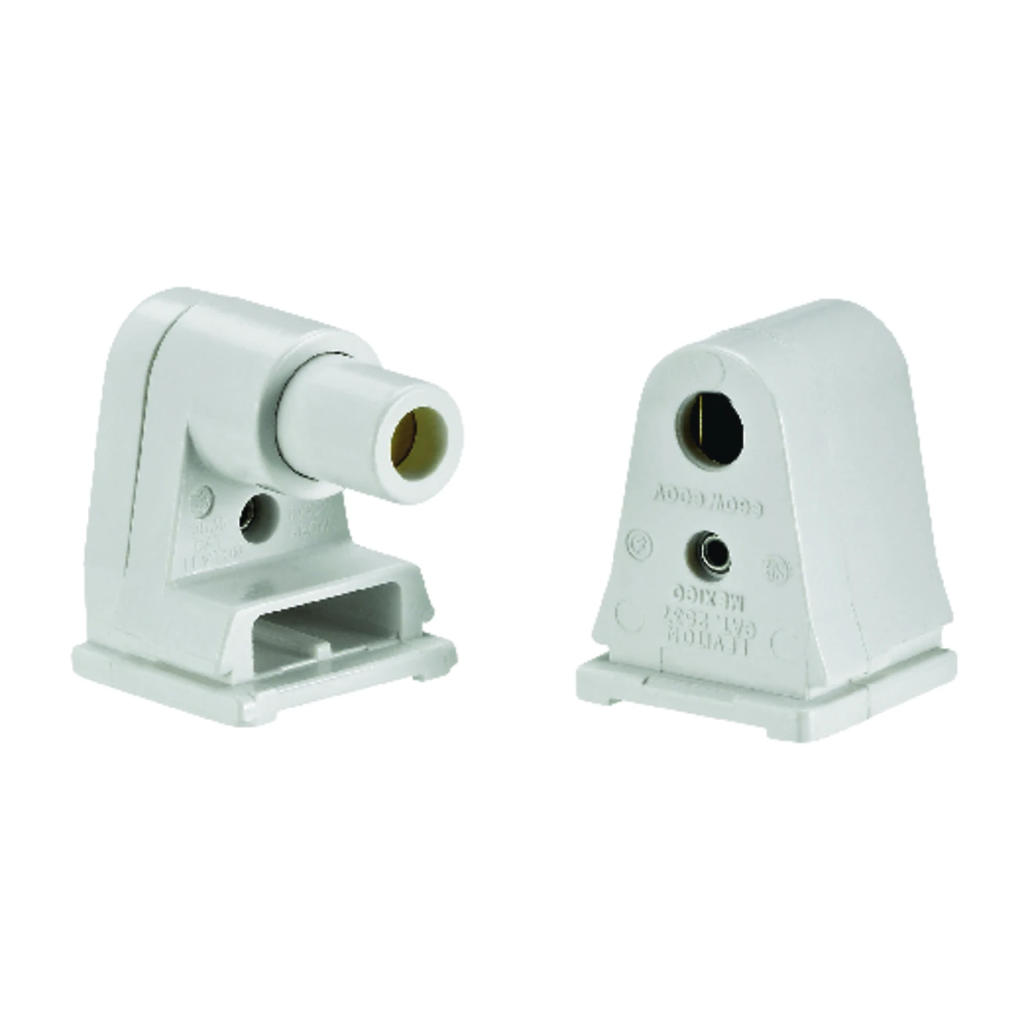 Fluorescent Lampholder, Slimline Base, White, 660-Watt, 2-Pk.