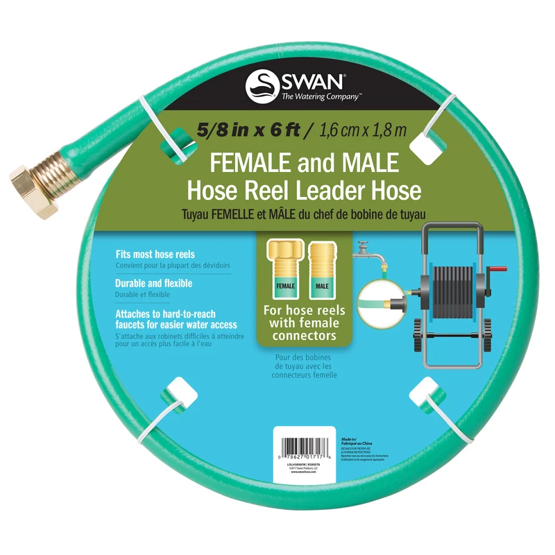5/8 In. Diameter X 6 Ft. Length Leader Green Hose For Garden Use