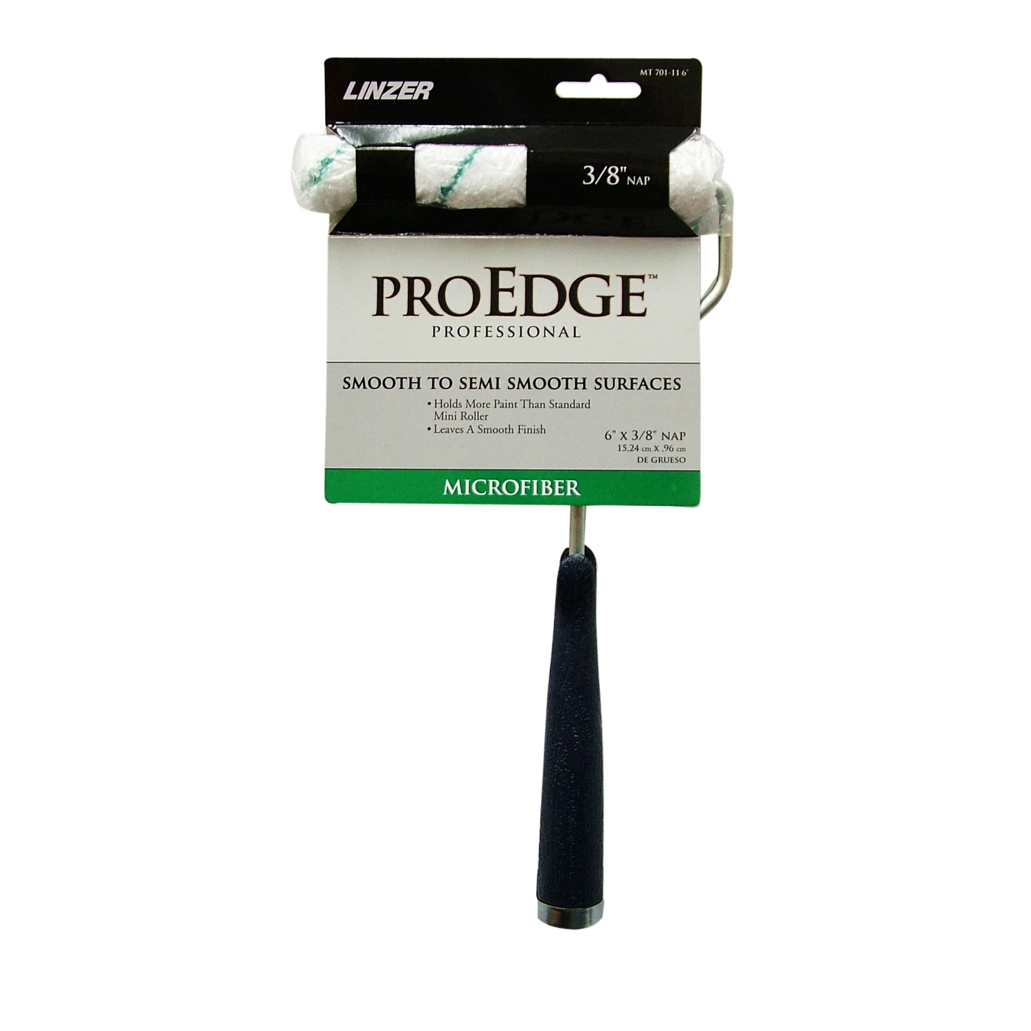 Pro Edge Microfiber Mini Paint Roller Cover and Frame, Six Inch by Three Eighths Inch Nap