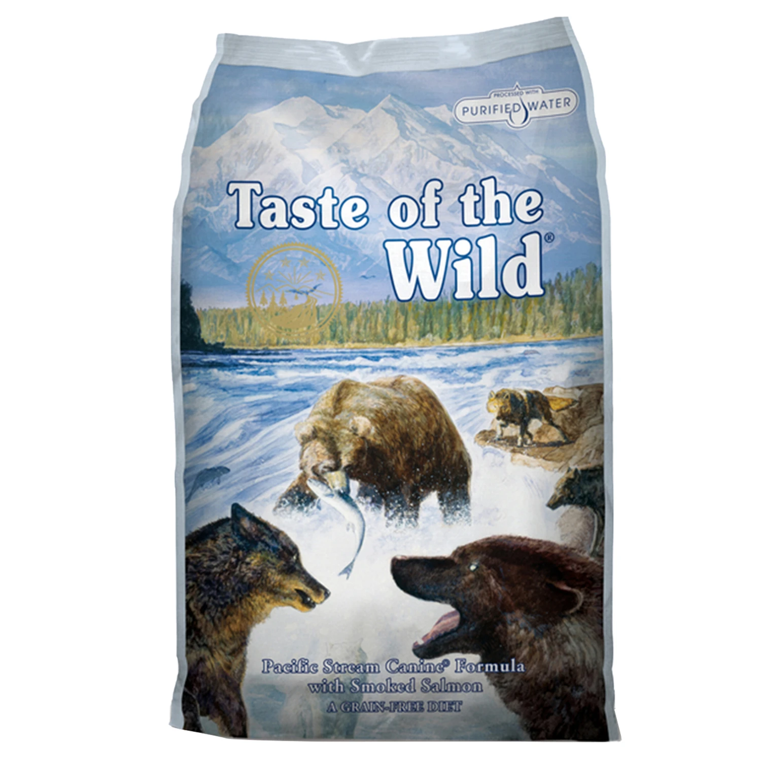 Pacific Stream Adult Smoked Salmon Dry Dog Food Grain Free 28 Lb