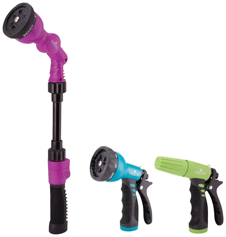 Ergonomic 3-Piece Spray Nozzle Set for Garden Versatility