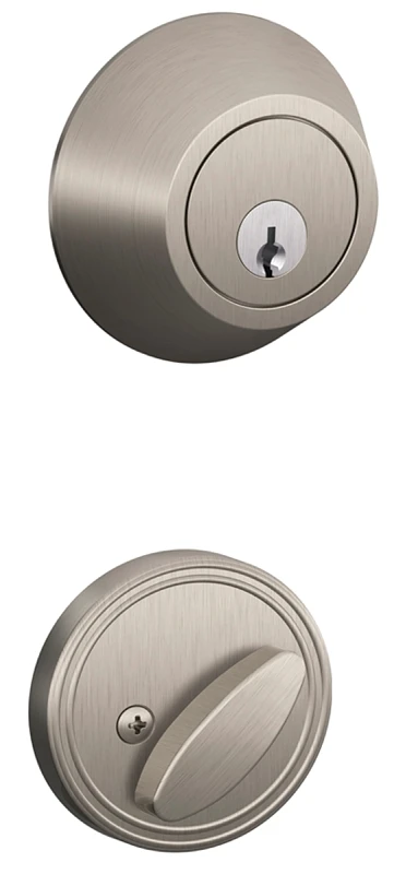 Jd60619 Single Cylinder Deadbolt Lock In Satin Nickel Finish