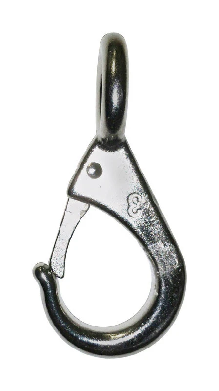 Quick Rigid Round Eye Snap Hook 3-29/32 In. Stainless Steel 190 Lb Load Capacity