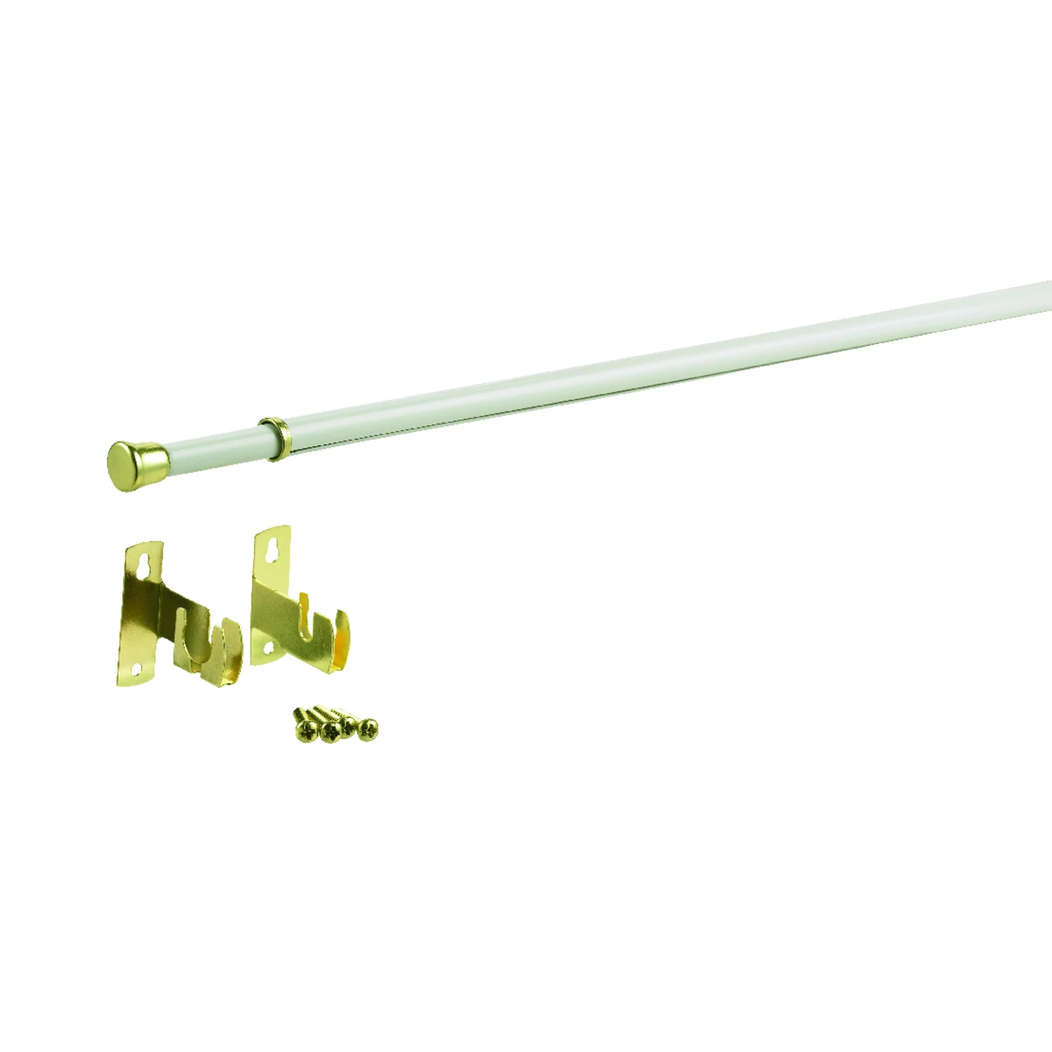 Enamel White Sash Rod 28 In. To 48 In. Adjustable Length Steel