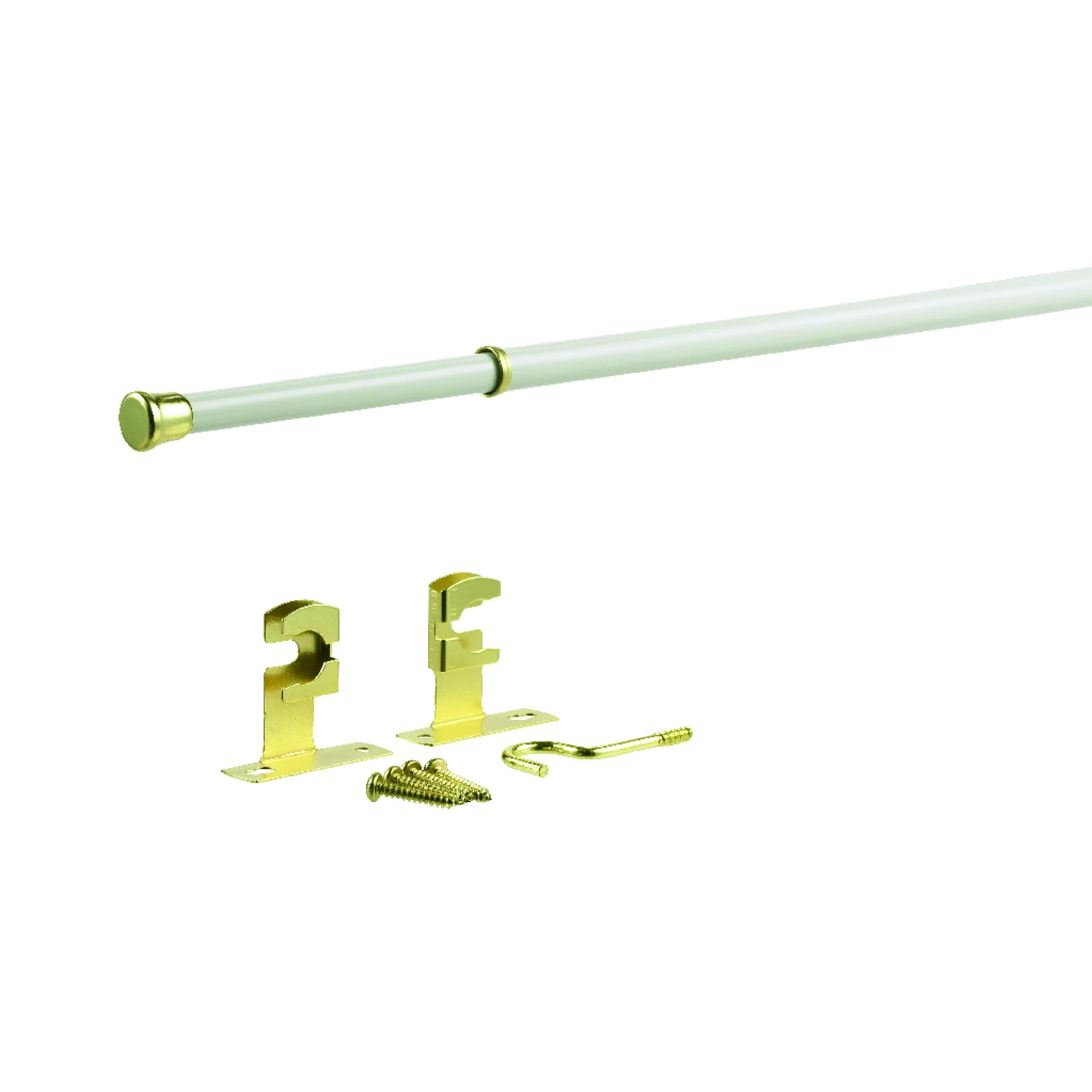 Enamel White Sash Rod 48 In. To 84 In. Adjustable Length Steel