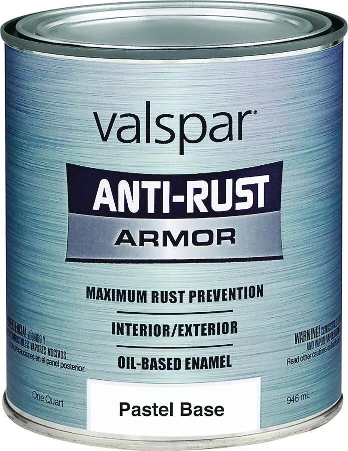 Anti-rust Armor Enamel Paint, Pastel Base, 1 Quart, Gloss Finish