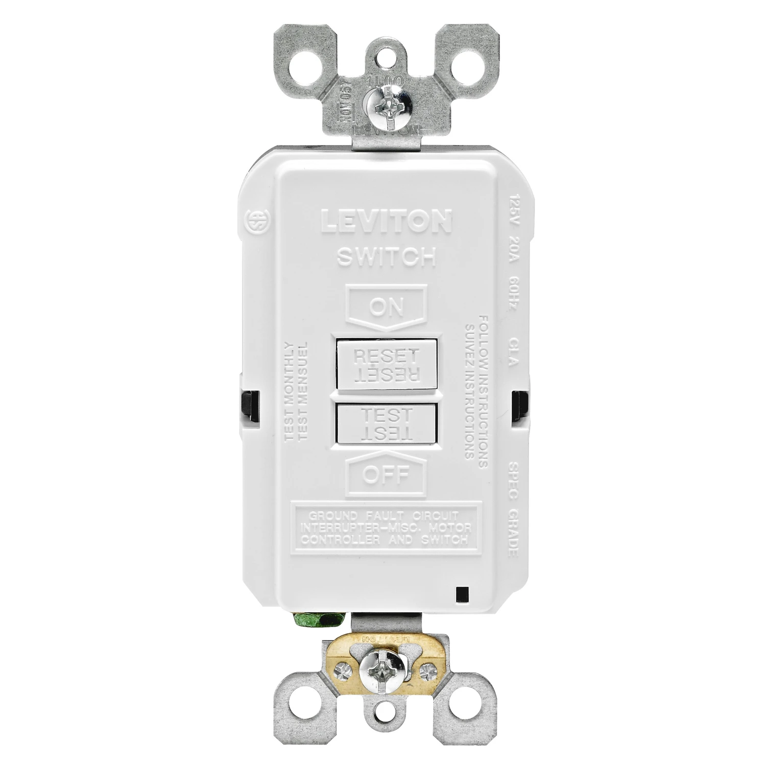 Smartlockpro 20 Amp 125v Duplex White Gfci Outlet 5-20r 1 Pk