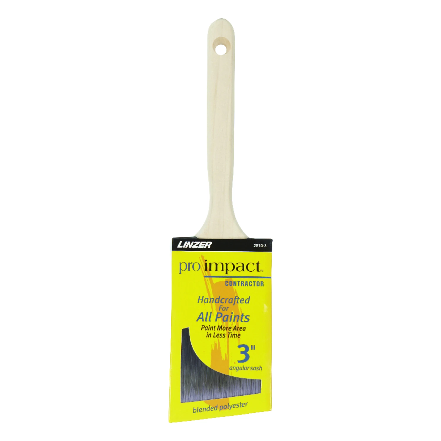 Pro Edge 3 In. Angle Paint Brush With Wood Handle And Polyester Blend Bristles