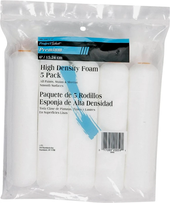 Linzer Impact Foam 1/4 in. x 6 in. W Mini Paint Roller Cover 5 pk