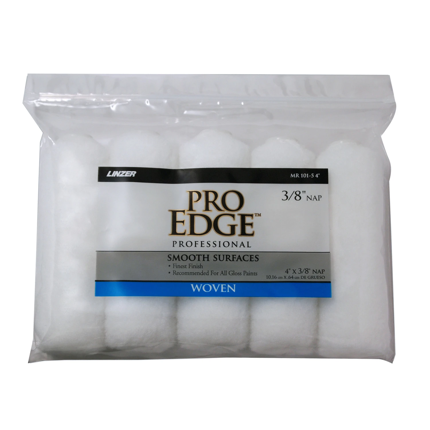 Linzer Pro Edge 3/8 in. x 4 in. W Mini Paint Roller Cover For Smooth Surfaces 5 pk