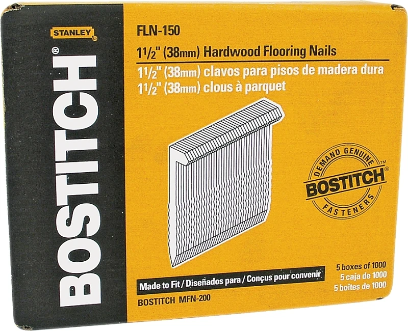 Bostitch 1-1/2 in. Straight Strip Finish Nails Smooth Shank 1,000 pk 15 Ga.
