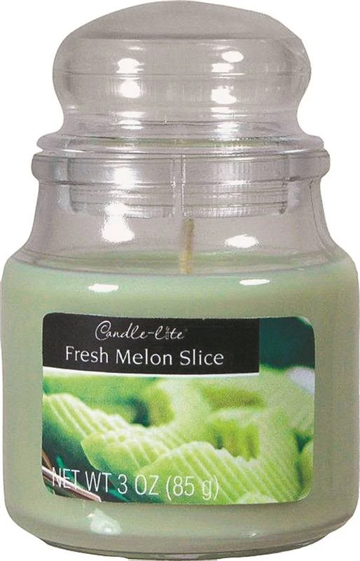 Candle-lite 3827170 Fern Green Jar Candle, Fresh Melon Slice Fragrance, 3 Oz